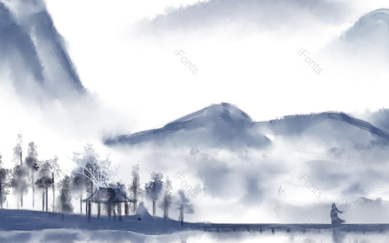 中国风水墨古风传统山川山脉装饰背景,插画/手绘图,插画/手绘图库,插画/手绘图下载,插画/手绘